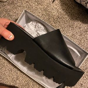 Brand new black platform sandal
